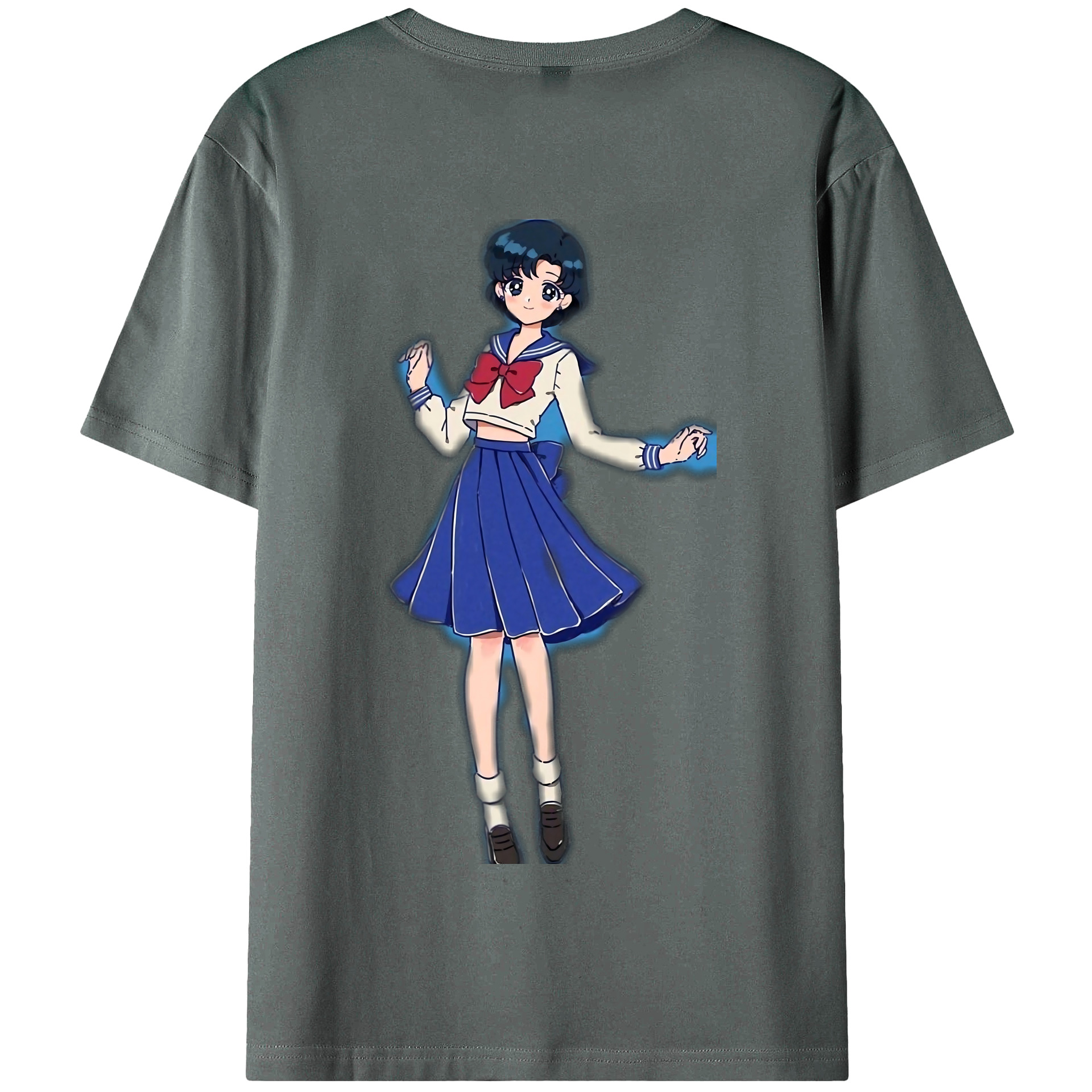 （画像用） 美少女戦士セーラームーン 水野 亜美 みずの あみ Sailor Moon Mizuno Ami 綿100％半袖Tシャツ（背面プリント）